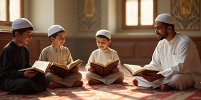Quran teacher and student